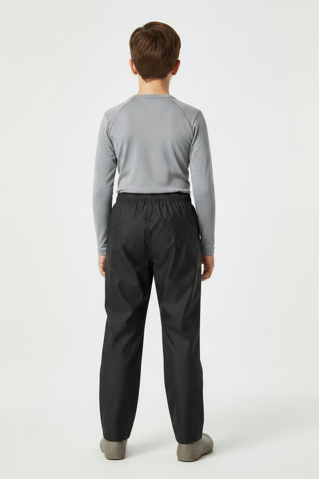 Pantalon De Pluie Noir Imperméable Enfant Réfléchissant Droit - Polyester - vue 2