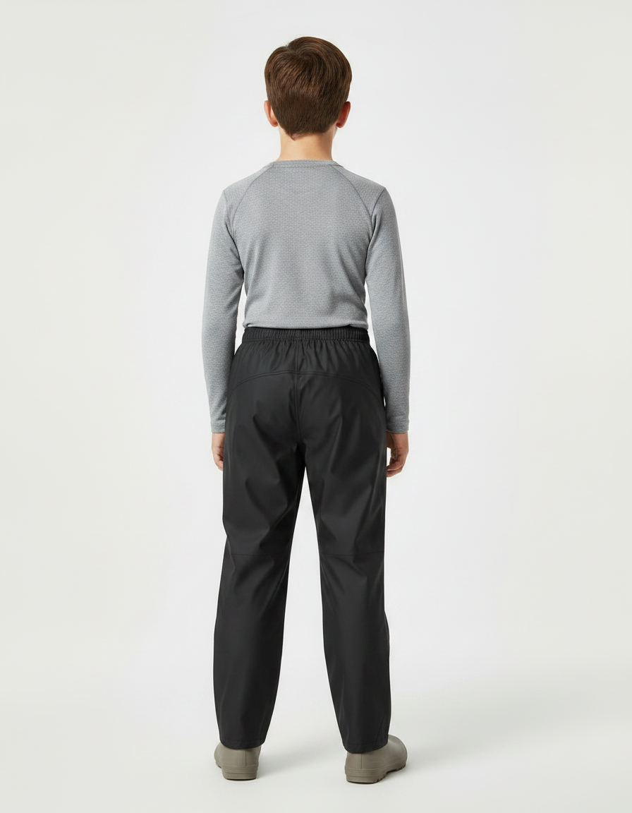 Pantalon De Pluie Noir Imperméable Enfant Réfléchissant Droit - Polyester - vue 2