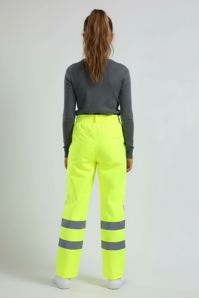 Pantalon De Pluie Jaune Fluo Réfléchissant Imperméable Enfant - Polyester - vue 2