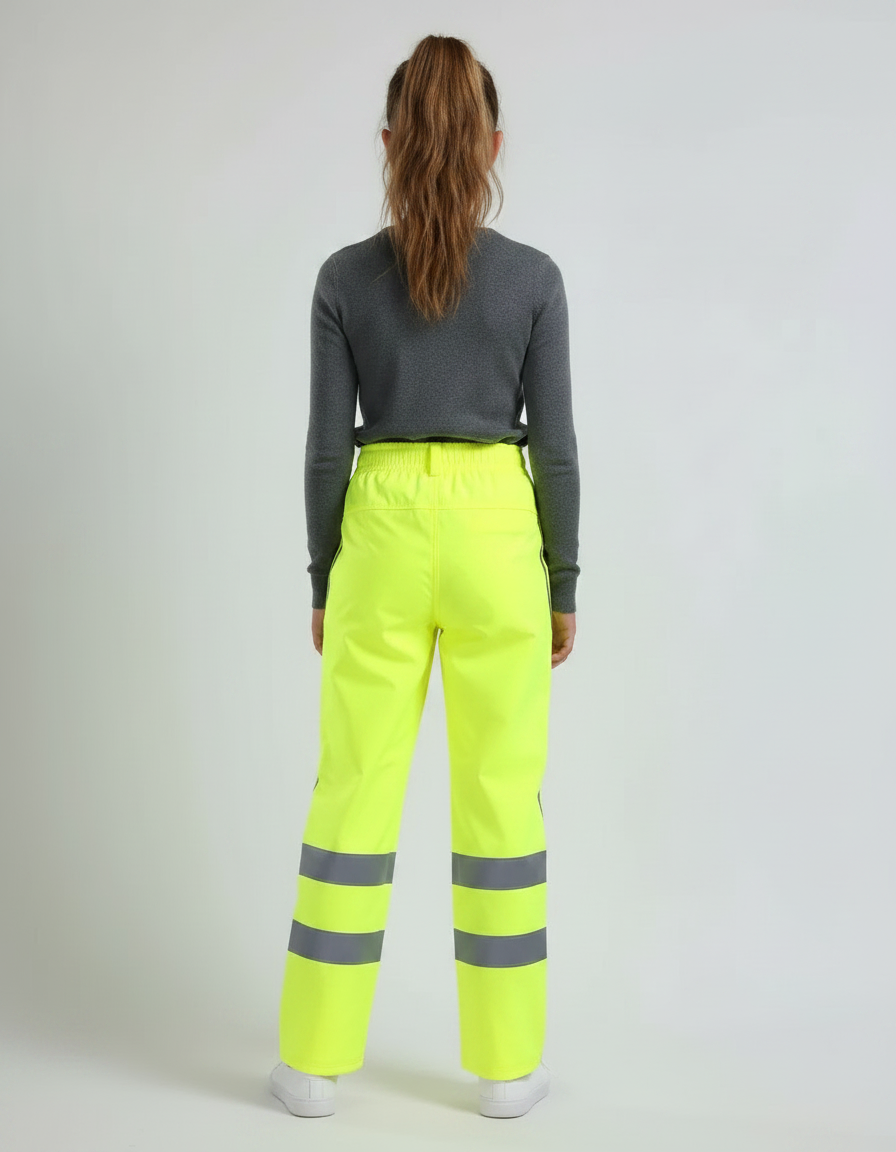 Pantalon De Pluie Jaune Fluo Réfléchissant Imperméable Enfant - Polyester - vue 2