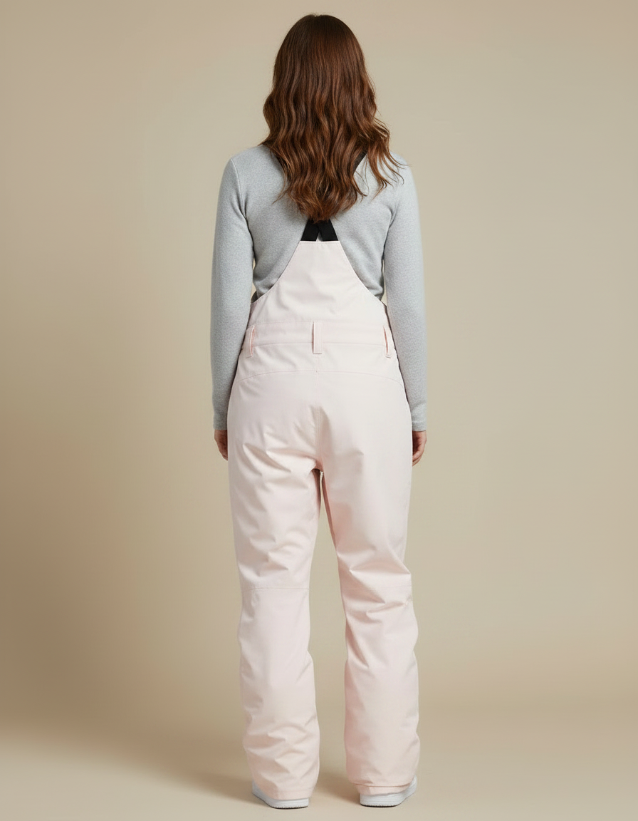 Pantalon De Pluie Rose Imperméable Bretelles Femme Ski - Polyester - vue 2