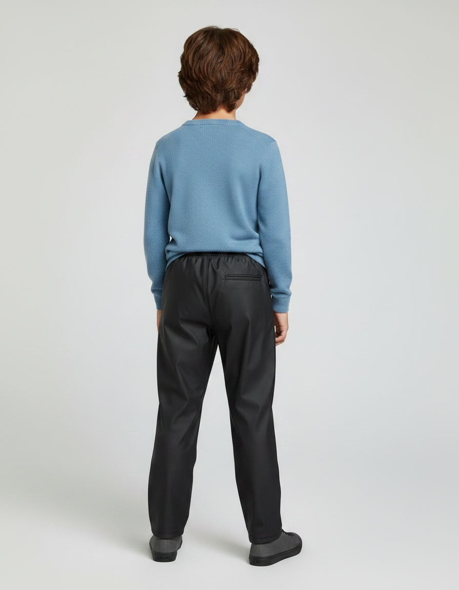 Pantalon De Pluie Noir Imperméable Enfant Coupe Droite - Polyester - vue 2