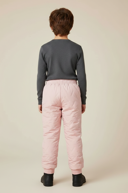 Pantalon De Pluie Rose Matelassé Imperméable Enfant Élastique - Polyester - vue 2