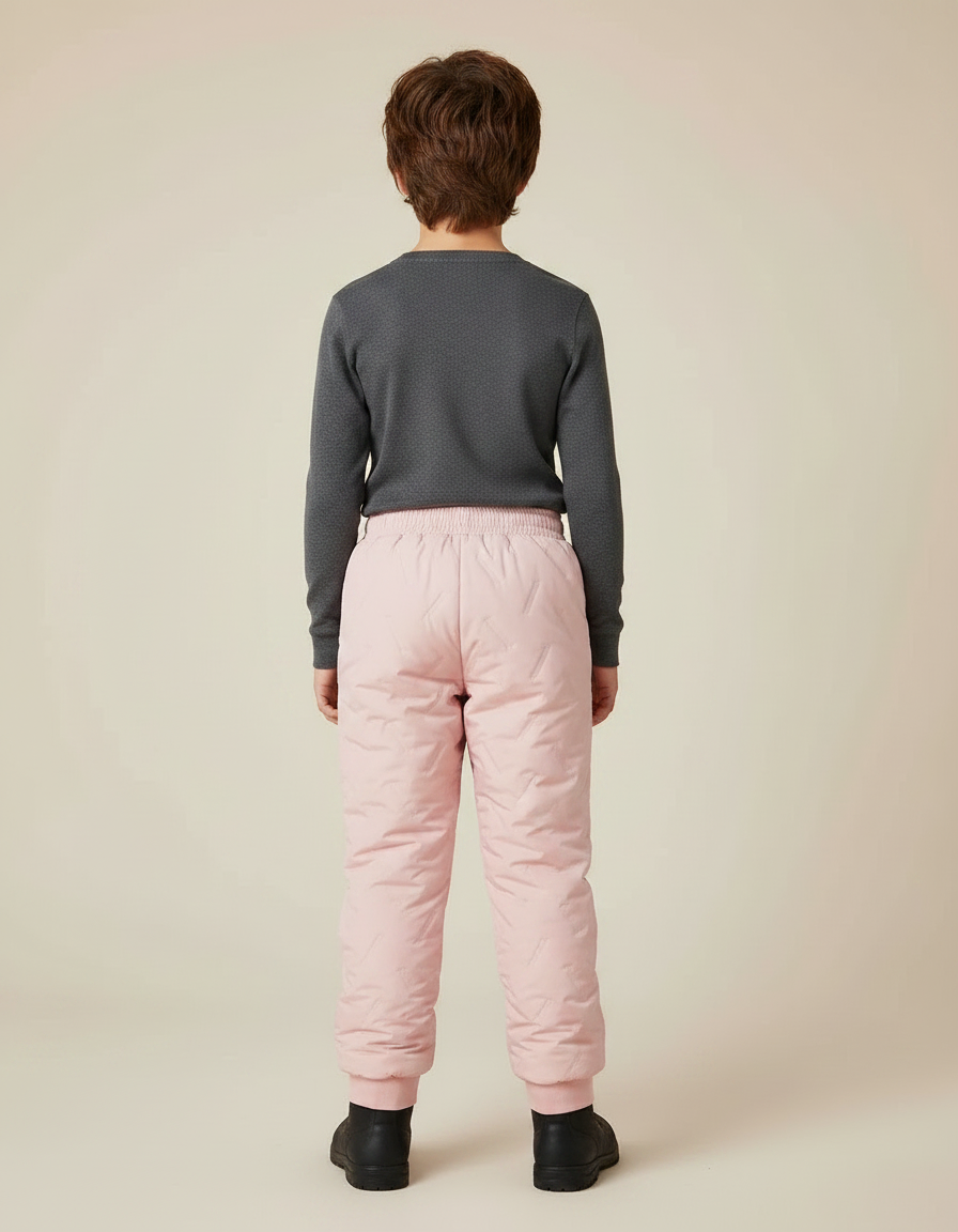 Pantalon De Pluie Rose Matelassé Imperméable Enfant Élastique - Polyester - vue 2