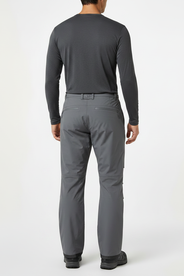 Pantalon De Pluie Gris Homme Imperméable Zippé Coupe Droite - Polyester - vue 2