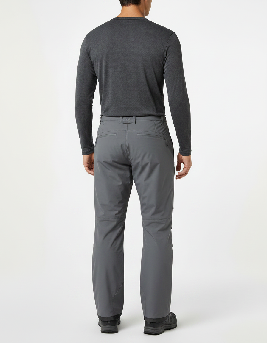 Pantalon De Pluie Gris Homme Imperméable Zippé Coupe Droite - Polyester - vue 2