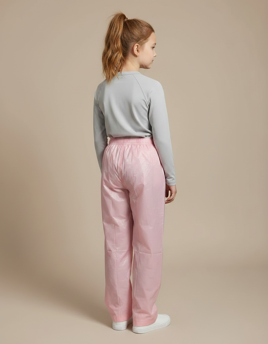 Pantalon De Pluie Rose Transparent Ample Enfant - Polyester - vue 2