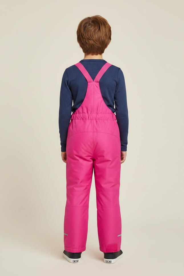 Pantalon De Pluie Rose Bretelles Imperméable Enfant Hiver Uni - Polyester - vue 2