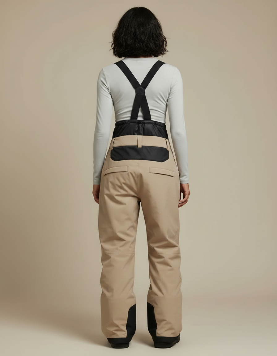Pantalon De Pluie Beige Ample Imperméable Bretelles Unisexe - Polyester - vue 2