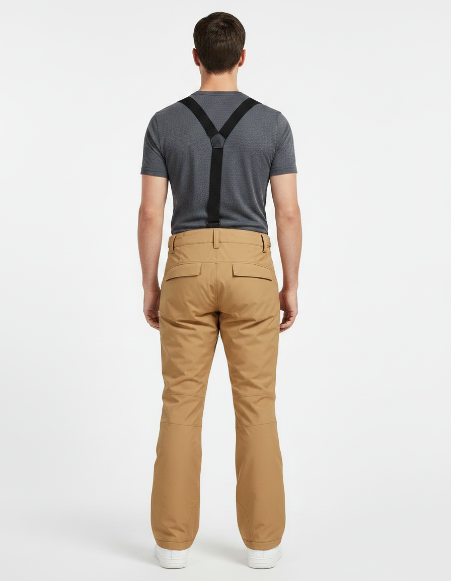 Pantalon De Pluie Beige Bretelles Amovibles Imperméable Homme - Polyester - vue 2