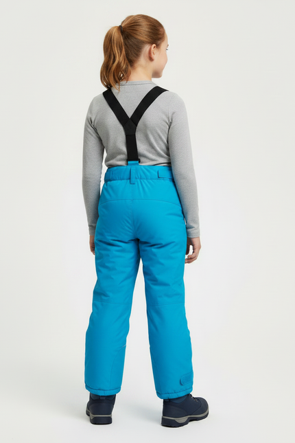 Pantalon De Pluie Bleu Enfant Bretelles Imperméable Hiver - Polyester - vue 2