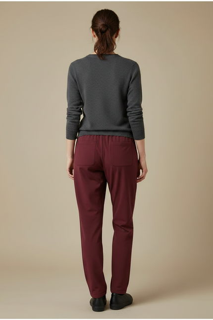 Pantalon De Pluie Bordeau Ample Décontracté Cordon - Bordeaux Polyester - vue 2