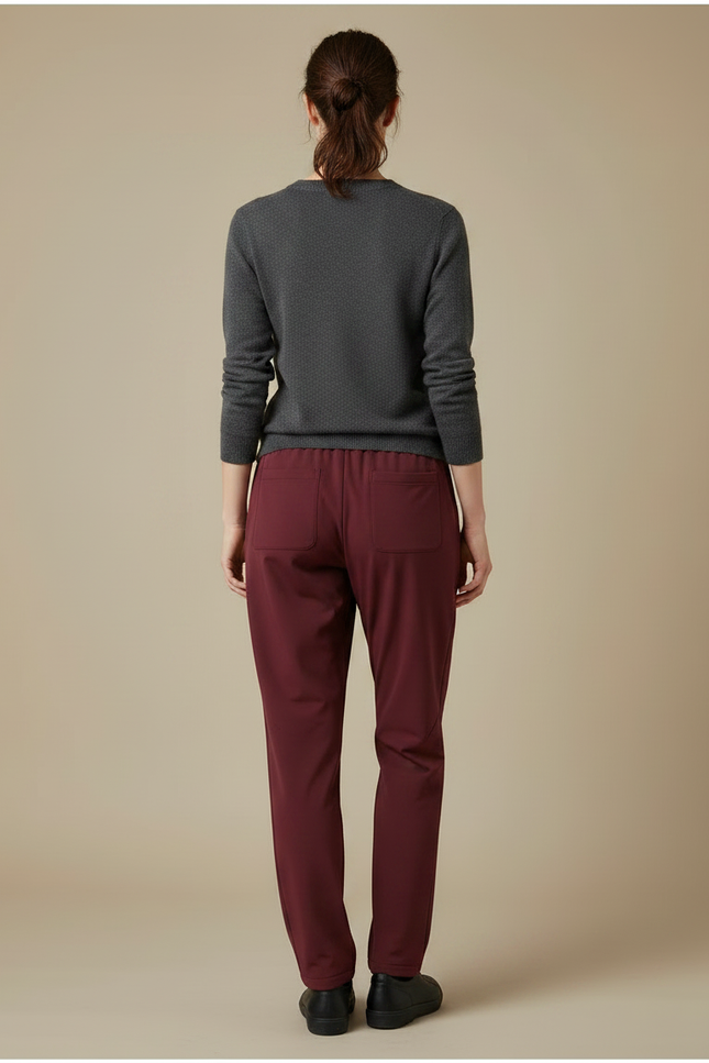 Pantalon De Pluie Bordeau Ample Décontracté Cordon - Bordeaux Polyester - vue 2