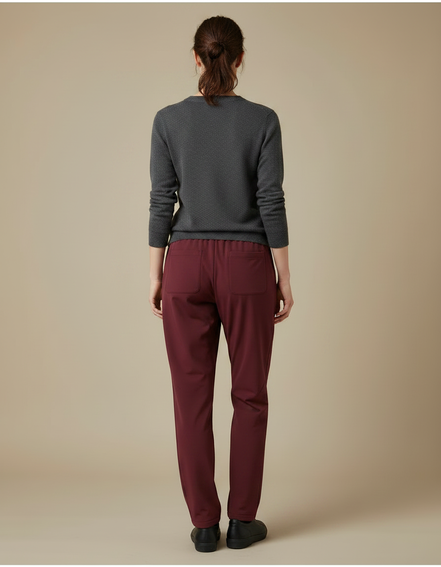 Pantalon De Pluie Bordeau Ample Décontracté Cordon - Bordeaux Polyester - vue 2