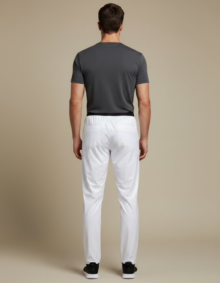 Pantalon De Pluie Blanc Imperméable Sportif Léger Homme - Polyester - vue 2