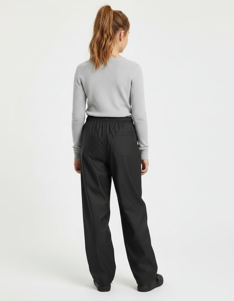 Pantalon De Pluie Noir Imperméable Ample Enfant Élastique - Polyester - vue 2
