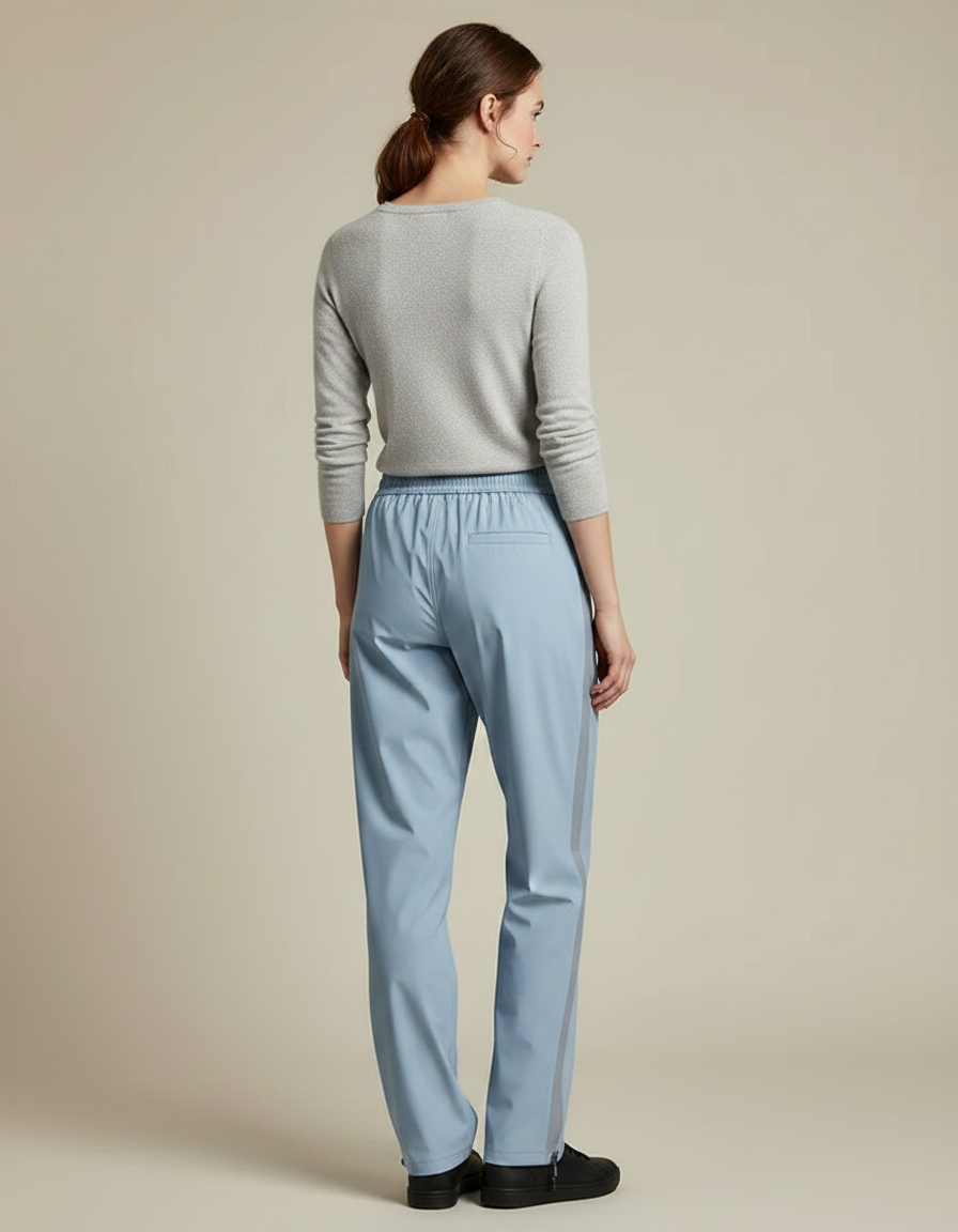 Pantalon De Pluie Bleu Ciel Imperméable Réfléchissant Ample Femme - Polyester - vue 2