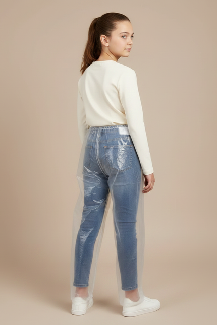 Pantalon De Pluie Transparent Imperméable Unisexe Léger - Blanc Polyester - vue 2