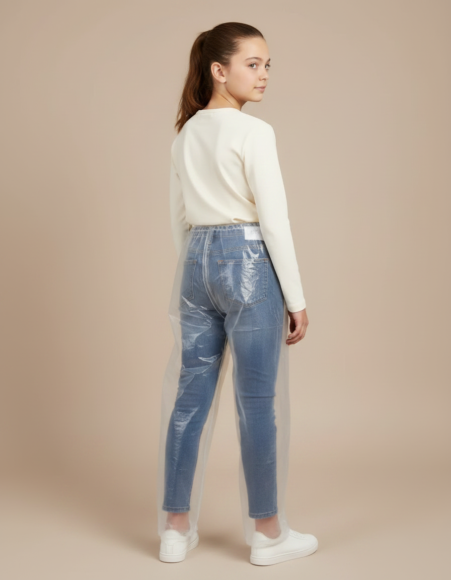 Pantalon De Pluie Transparent Imperméable Unisexe Léger - Blanc Polyester - vue 2