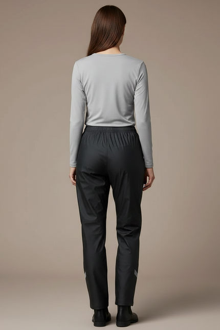 Pantalon De Pluie Noir Imperméable Femme Décontracté Stylé - Polyester - vue 2