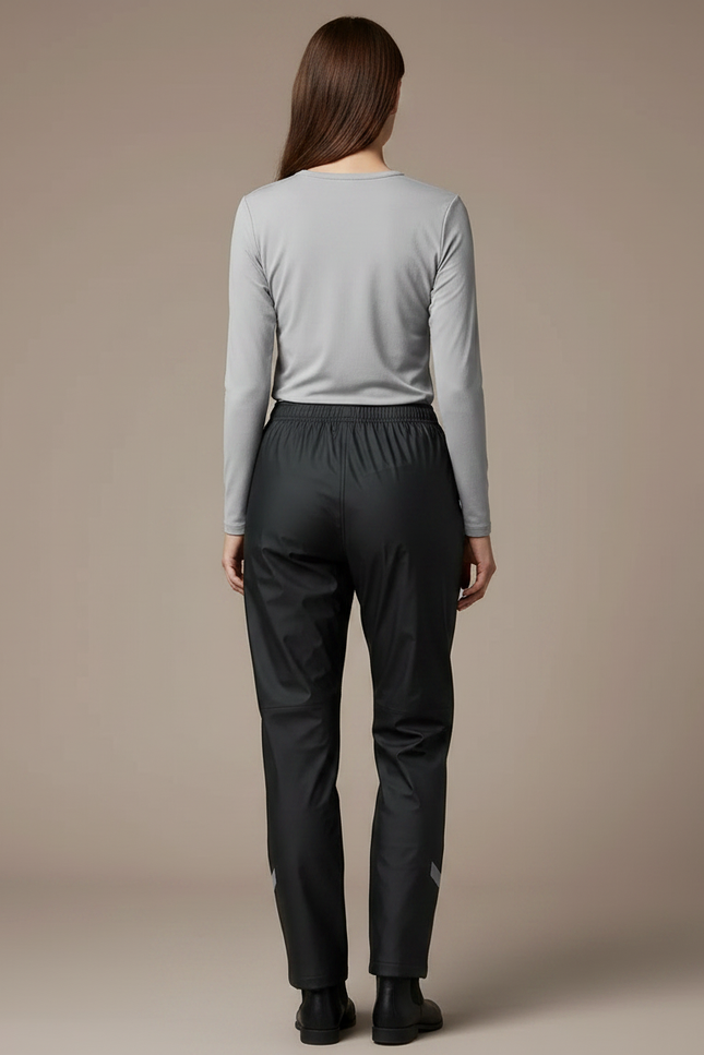 Pantalon De Pluie Noir Imperméable Femme Décontracté Stylé - Polyester - vue 2