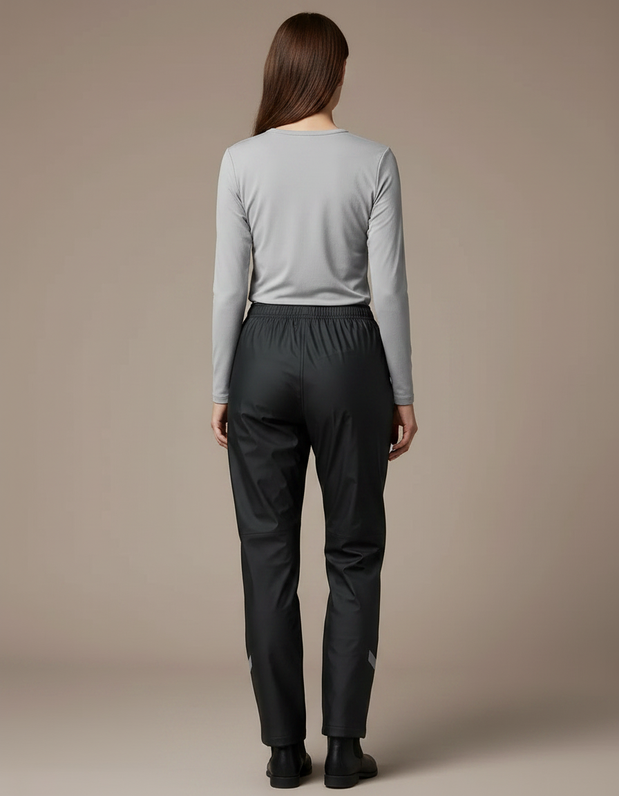 Pantalon De Pluie Noir Imperméable Femme Décontracté Stylé - Polyester - vue 2