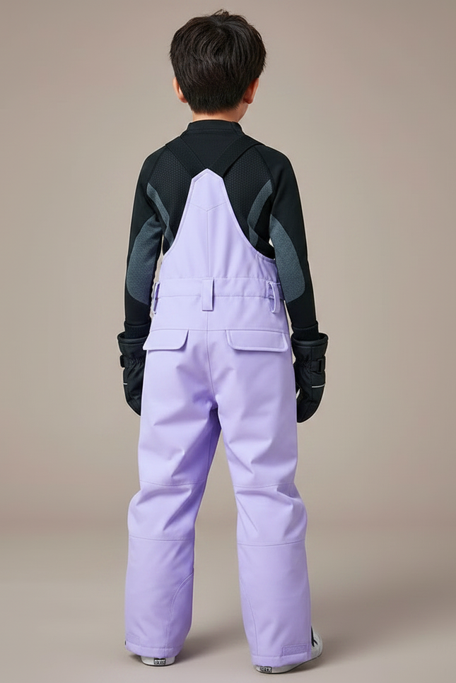 Pantalon De Pluie Lilas Ample Imperméable Bretelles Enfant - Violet Polyester - vue 2