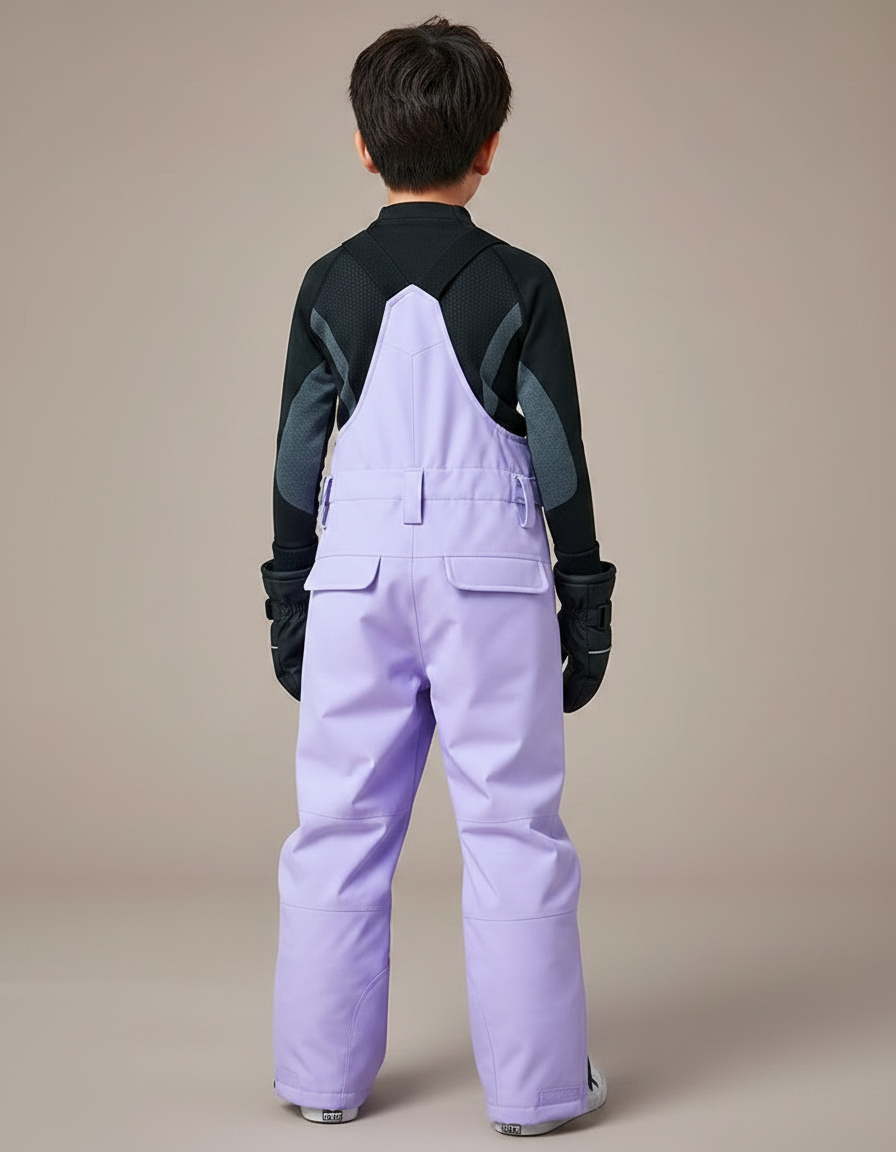 Pantalon De Pluie Lilas Ample Imperméable Bretelles Enfant - Violet Polyester - vue 2