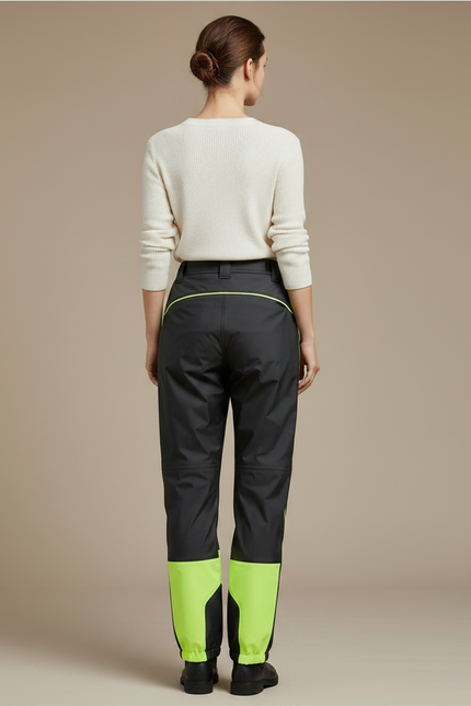 Pantalon De Pluie Noir Néon Imperméable Unisexe Sport - Polyester - vue 2