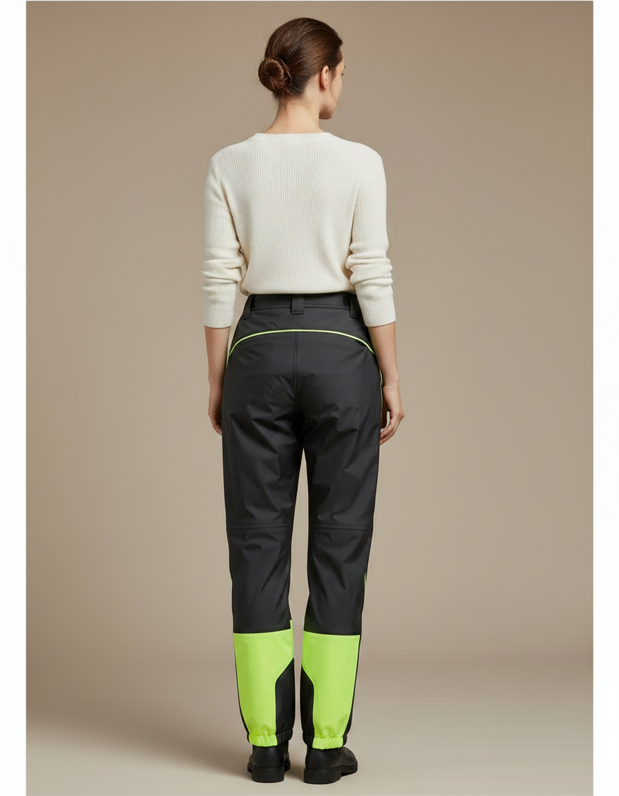 Pantalon De Pluie Noir Néon Imperméable Unisexe Sport - Polyester - vue 2
