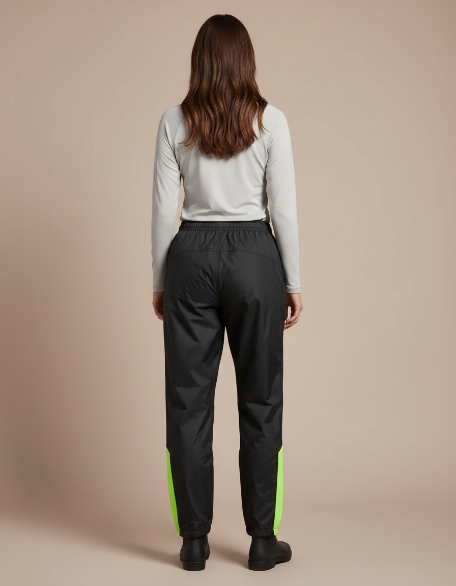 Pantalon Pluie Running Femme - Noir Polyester - vue 2