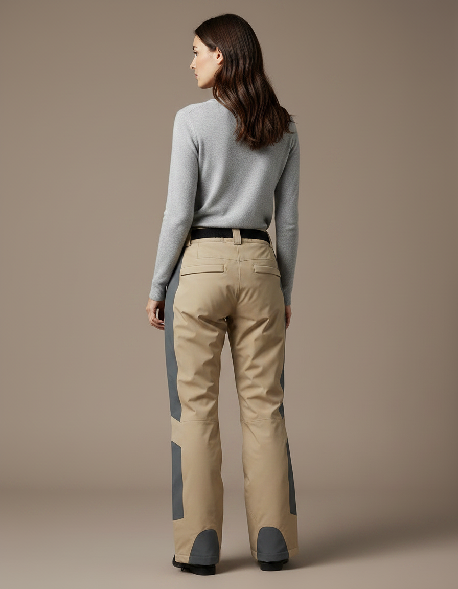 Pantalon De Pluie Beige Réfléchissant Ample Ski Femme - Polyester - vue 2