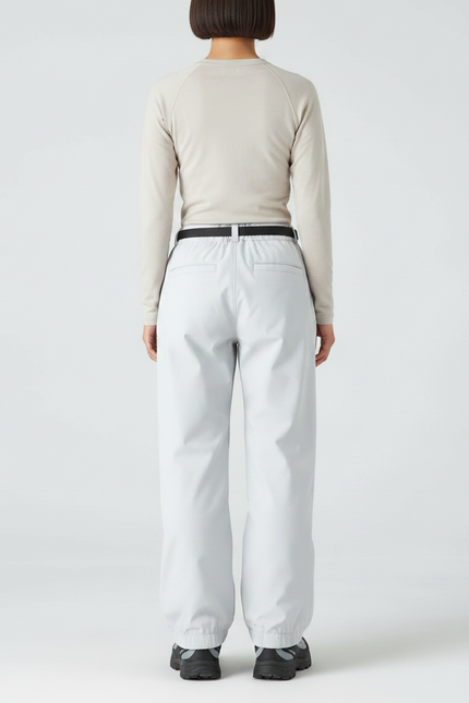 Pantalon De Pluie Gris Clair Ample Ceinturé Imperméable - Polyester - vue 2
