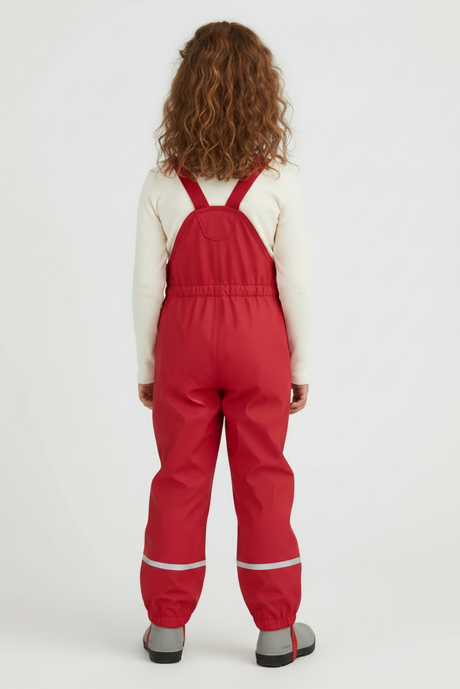 Pantalon De Pluie Avec Bretelles - Rouge Polyester - vue 2