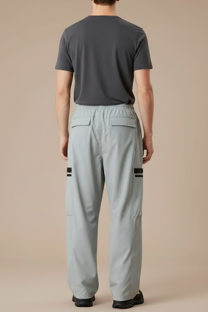 Pantalon De Pluie Gris Clair Ample Cargo Homme - Polyester - vue 2