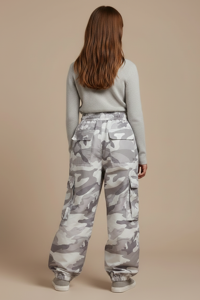 Pantalon De Pluie Camouflage Gris Ample Enfant Cargo - Polyester - vue 2