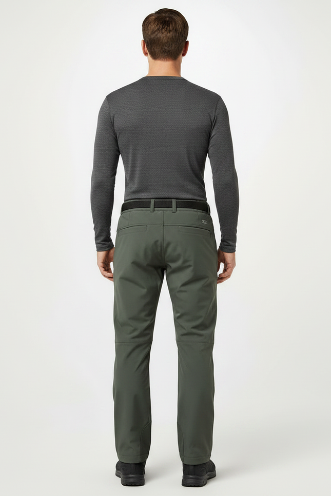 Pantalon De Pluie Vert Militaire Coupe Droite Imperméable Homme - Kaki Polyester - vue 2