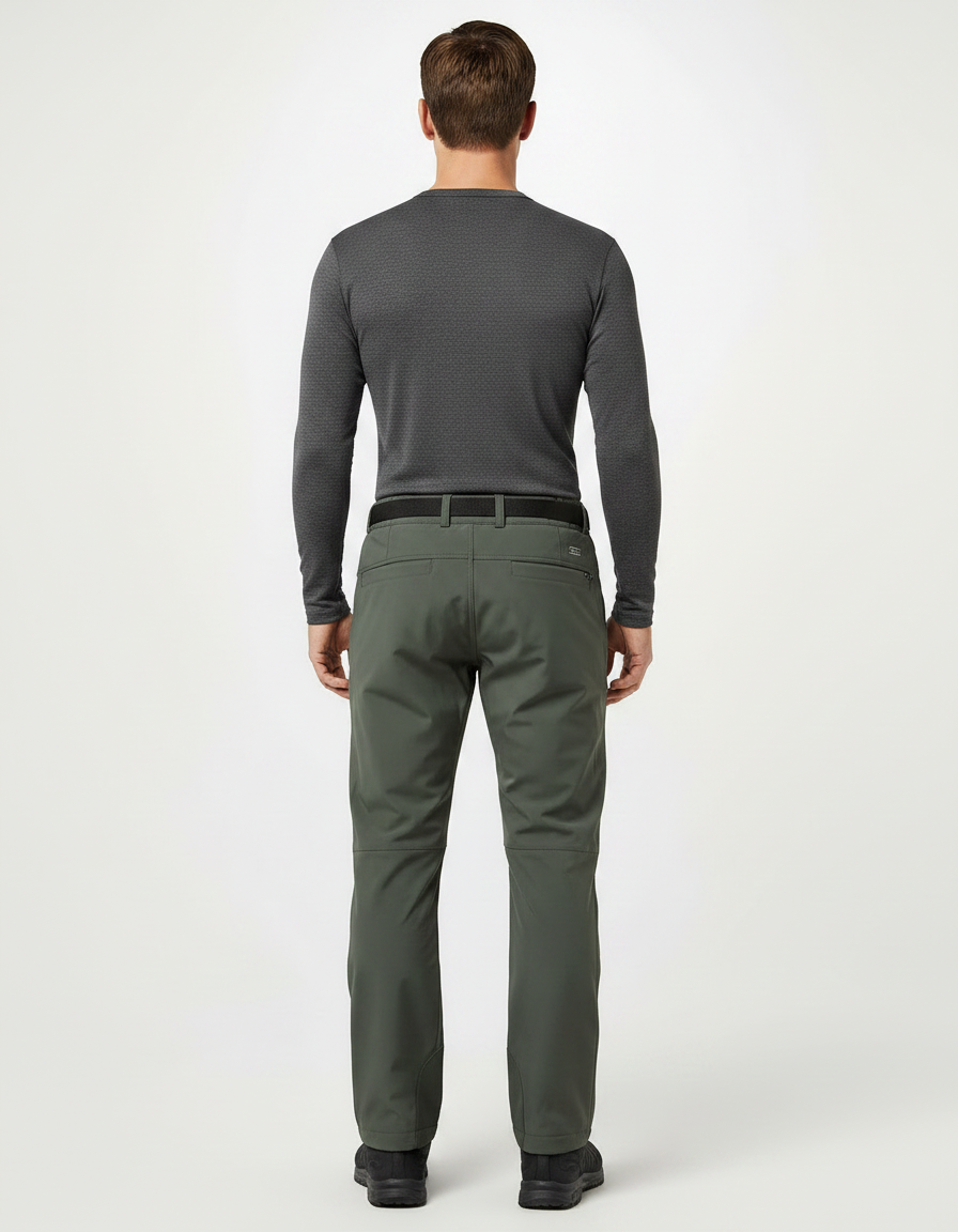 Pantalon De Pluie Vert Militaire Coupe Droite Imperméable Homme - Kaki Polyester - vue 2