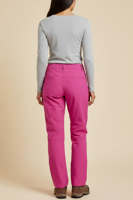 Pantalon De Pluie Fuchsia Doublé Polaire Femme Randonnée - Rose Polyester - vue 2