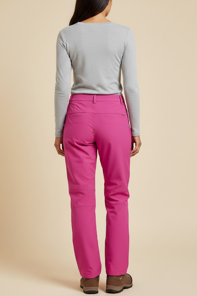 Pantalon De Pluie Fuchsia Doublé Polaire Femme Randonnée - Rose Polyester - vue 2