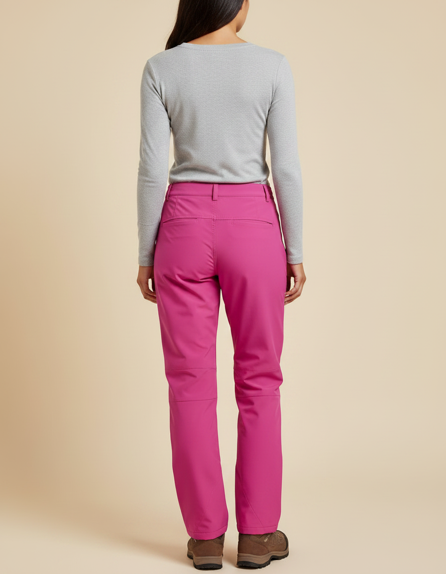 Pantalon De Pluie Fuchsia Doublé Polaire Femme Randonnée - Rose Polyester - vue 2