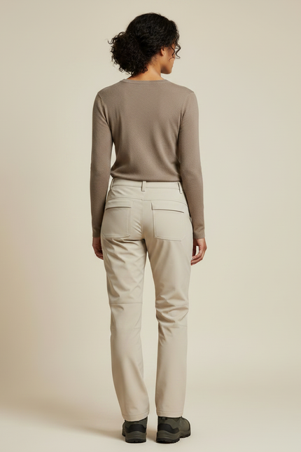 Pantalon De Pluie Beige Imperméable Femme Coupe Droite - Polyester - vue 2