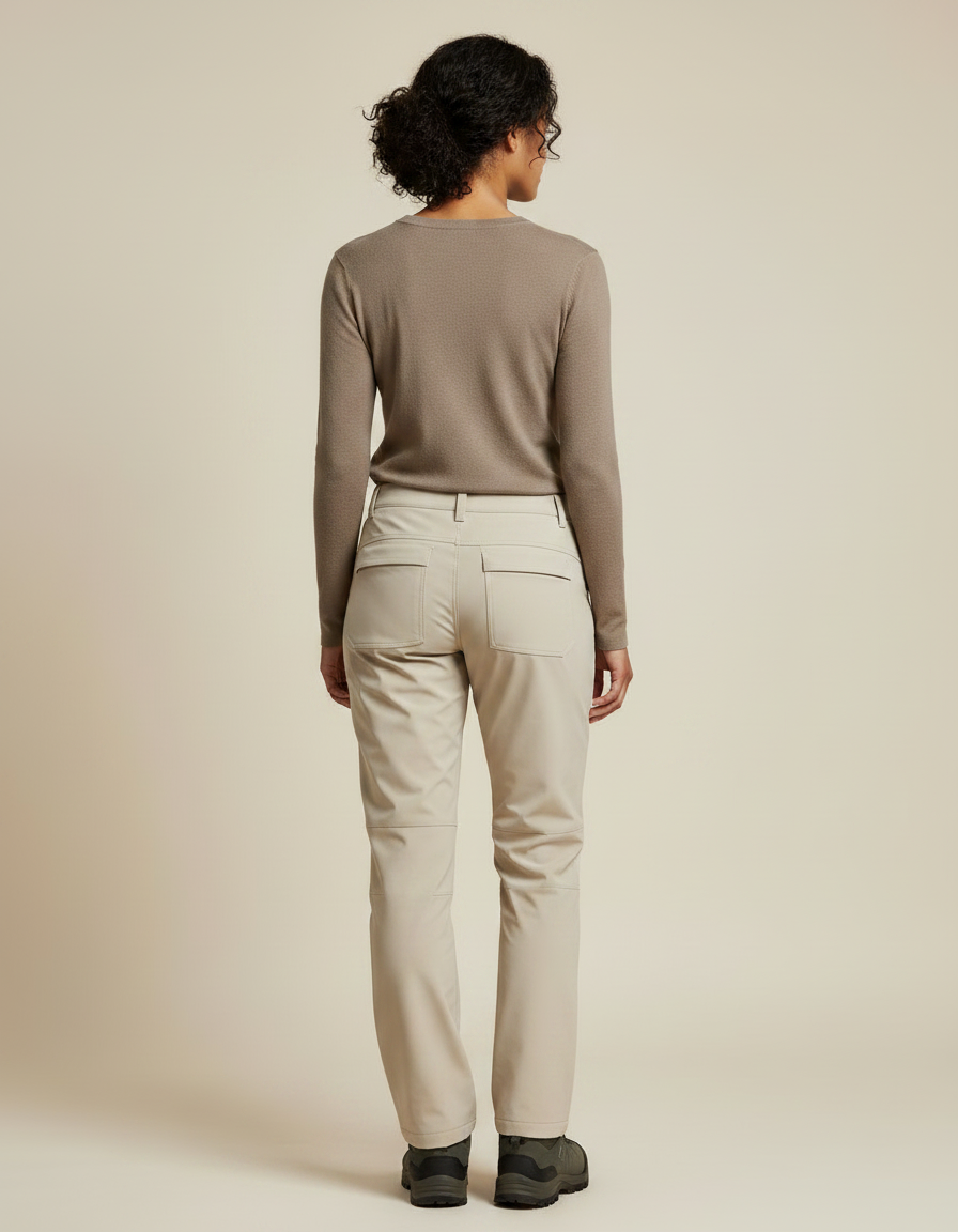 Pantalon De Pluie Beige Imperméable Femme Coupe Droite - Polyester - vue 2