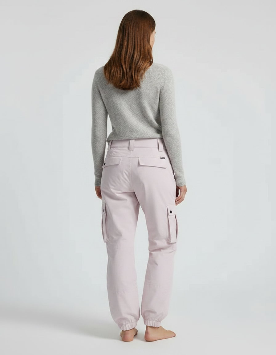 Pantalon De Pluie Rose Cargo Ample Imperméable Femme - Polyester - vue 2