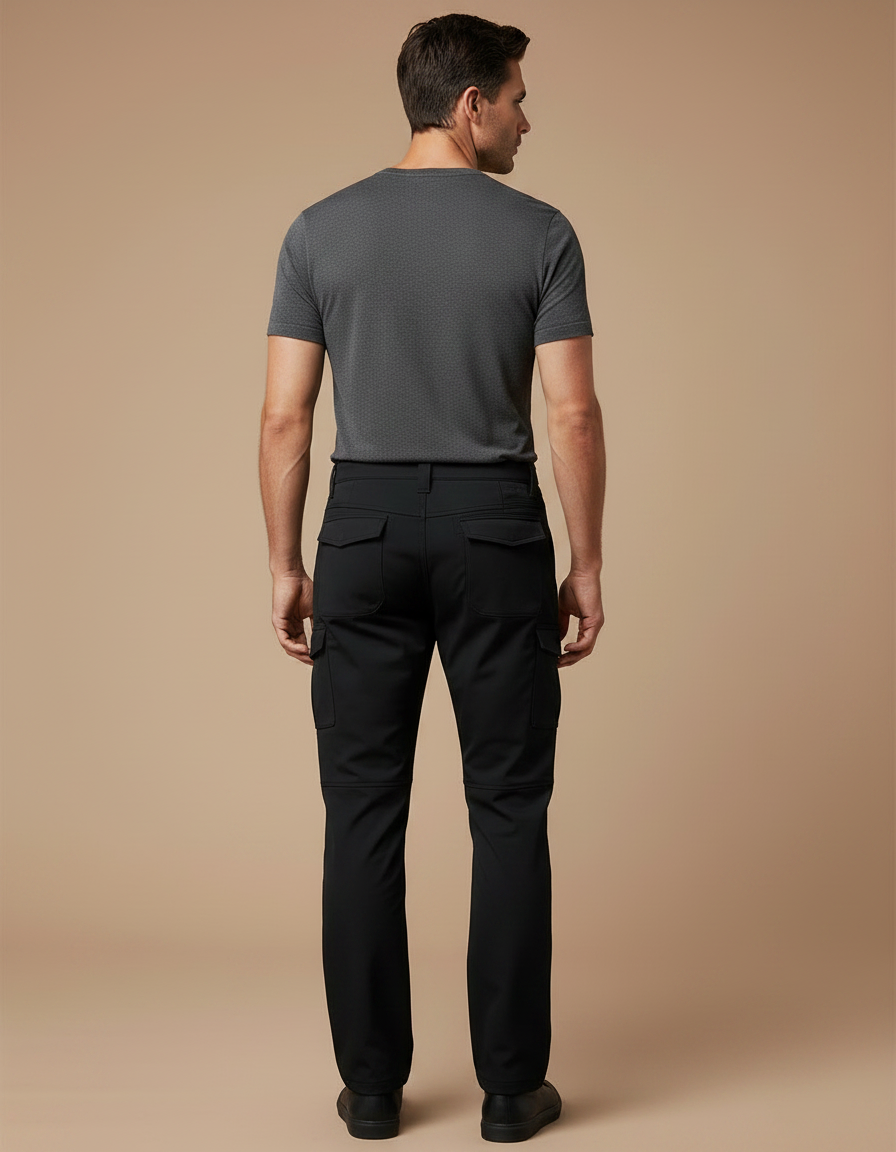 Pantalon De Pluie Noir Cargo Imperméable Homme Décontracté - Polyester - vue 2