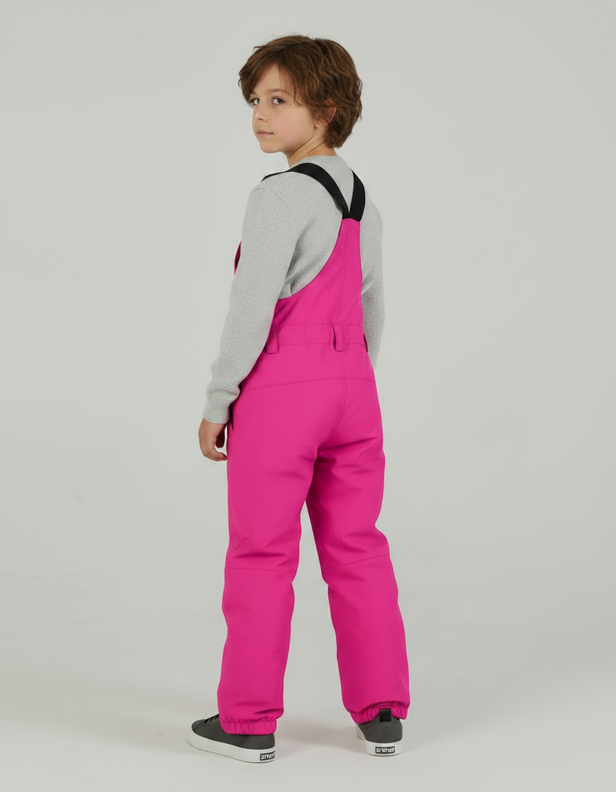 Pantalon De Pluie Rose Bretelles Imperméable Enfant Ski - Polyester - vue 2