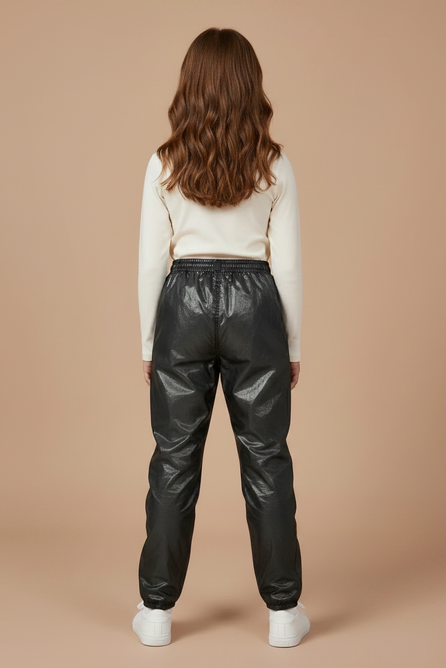 Pantalon De Pluie Noir Imperméable Réfléchissant Ample Enfant - Polyester - vue 2