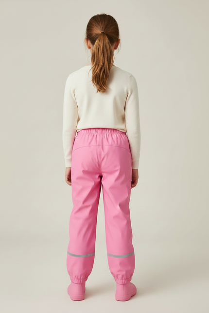 Pantalon De Pluie Vélo Enfant - Rose Polyester - vue 2