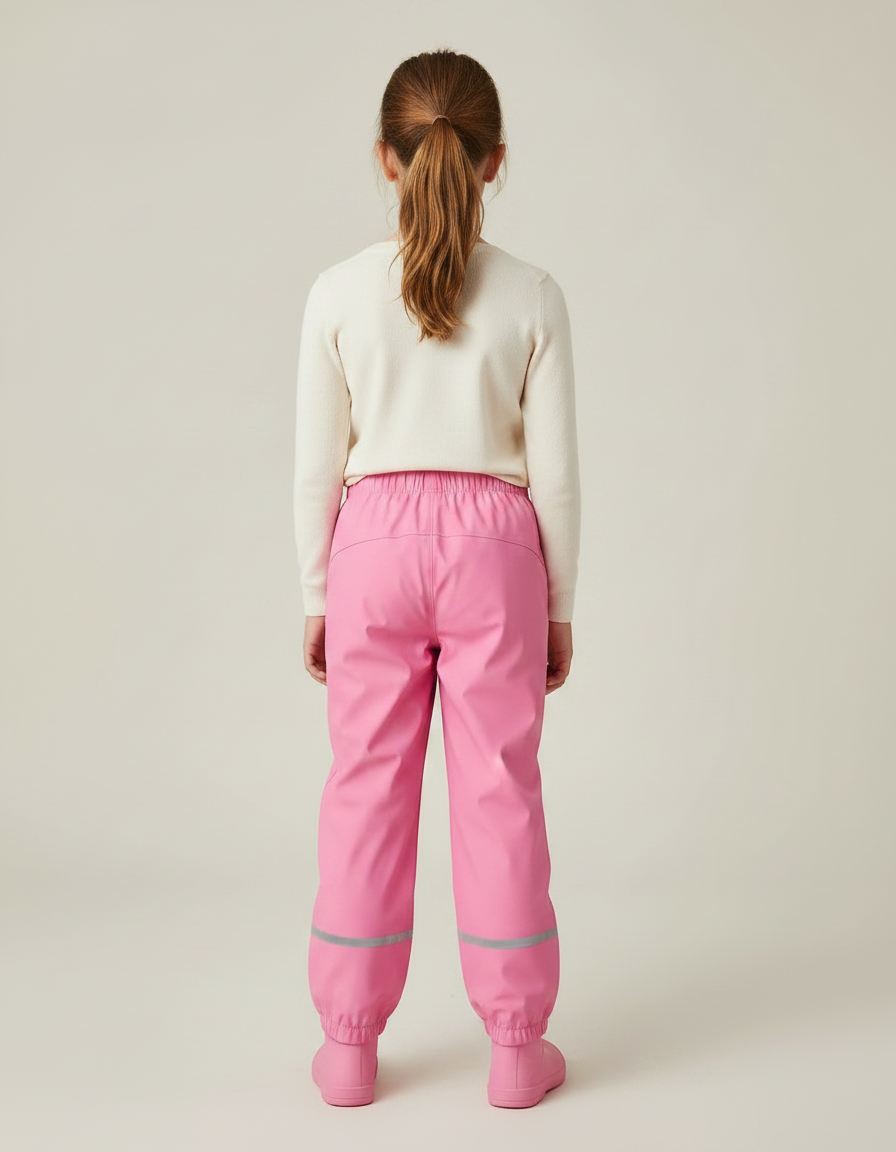 Pantalon De Pluie Vélo Enfant - Rose Polyester - vue 2