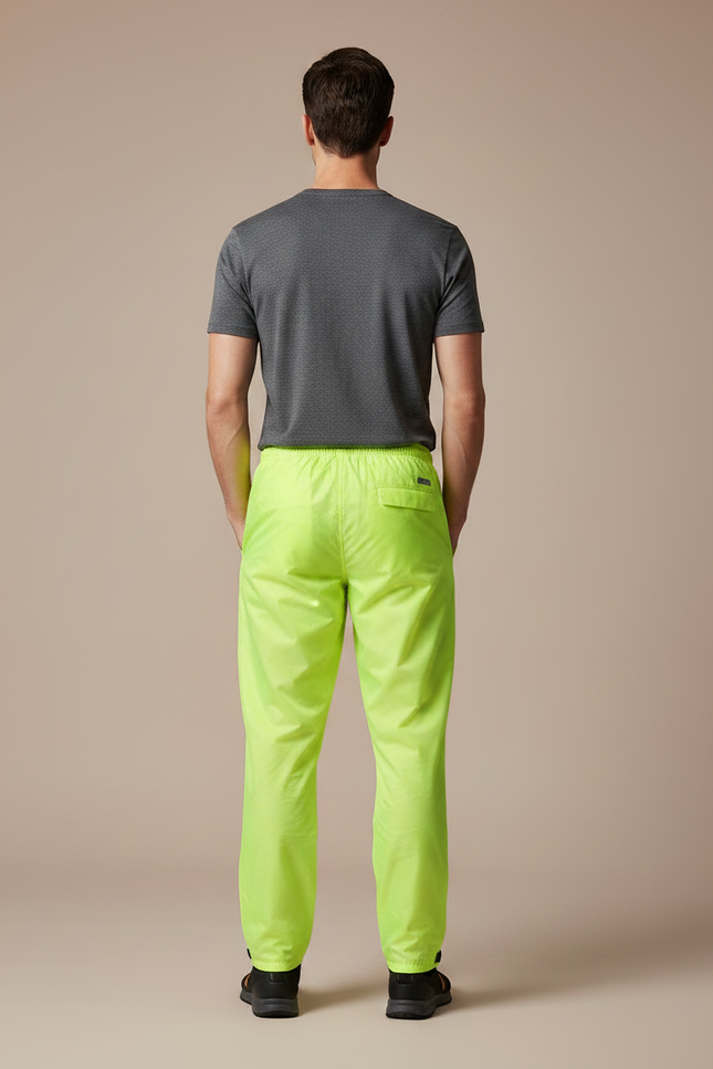 Pantalon De Pluie Jaune Fluo Réfléchissant Imperméable Vélo Homme - Polyester - vue 2